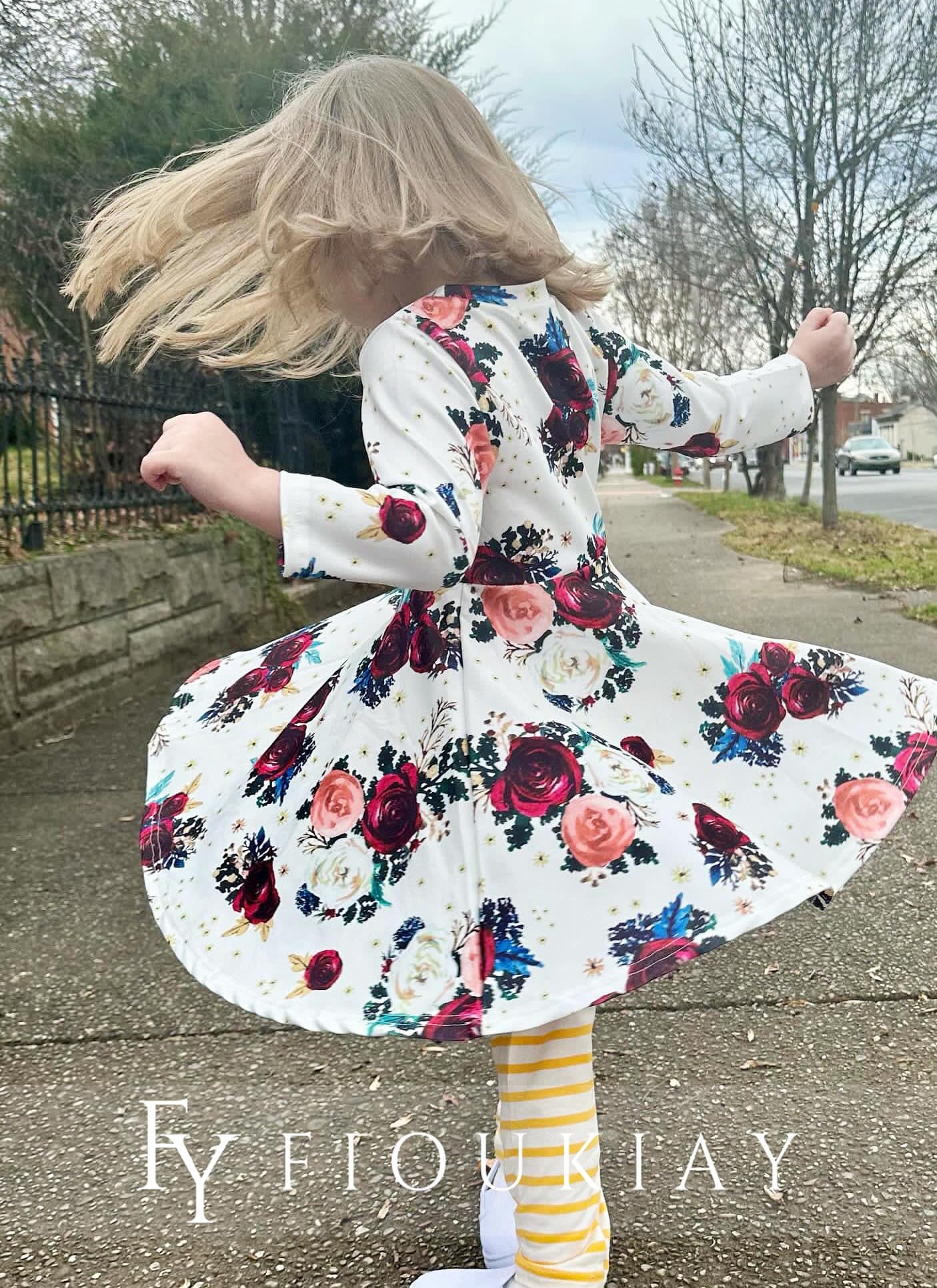 Fioukiay Toddler Girl Back To School Outfit Infant Girls Fall Winter Cclothing Sets Floral Drees With Leggings (Red, 8 Years)
