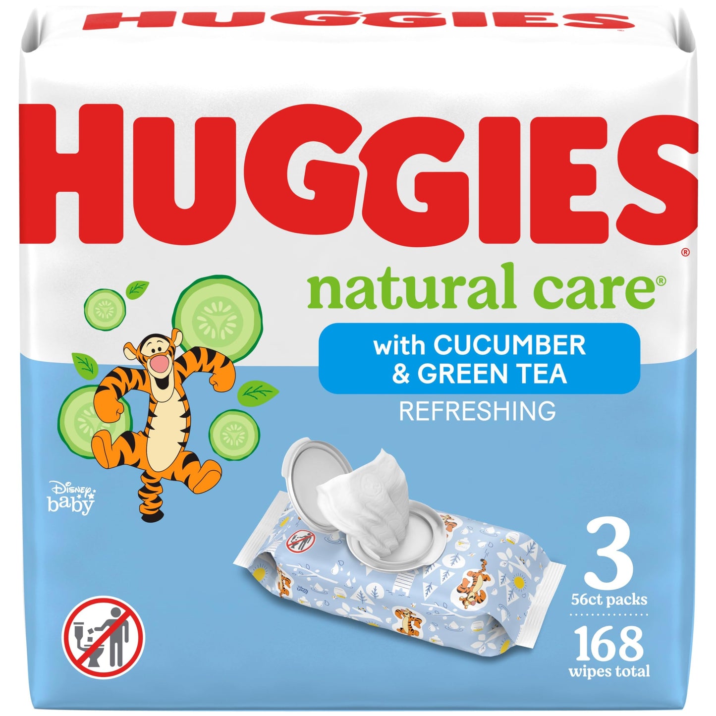 Huggies Natural Care Refreshing Baby Wipes, Hypoallergenic, Scented, 56 Count(Pack Of 3)