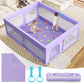 Baby Playpen with Mat - 79x71 Extra Large Play Pens for Babies and Toddlers Indoor Safety Baby Fence with Soft Breathable Mesh -