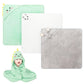 GSrenyu 3 Pcs Hooded Baby Towels, Ultra Soft Newborn Towels with Hood, Cute Animal Design Absorbent Baby Bath Towels for Newborn