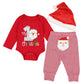 Donwen Christmas Newborn Infant Baby Boys Clothes My 1St Christmas Rompers Bodysuit Santa Claus Pants With Christmas Hat 0-3 Mon