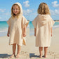Frienda Muslin Hooded Beach Towel for Kids 22 x 26 Inch Soft Cotton Newborn Bath Towel Absorbent Baby Blankets Khaki Fast Drying