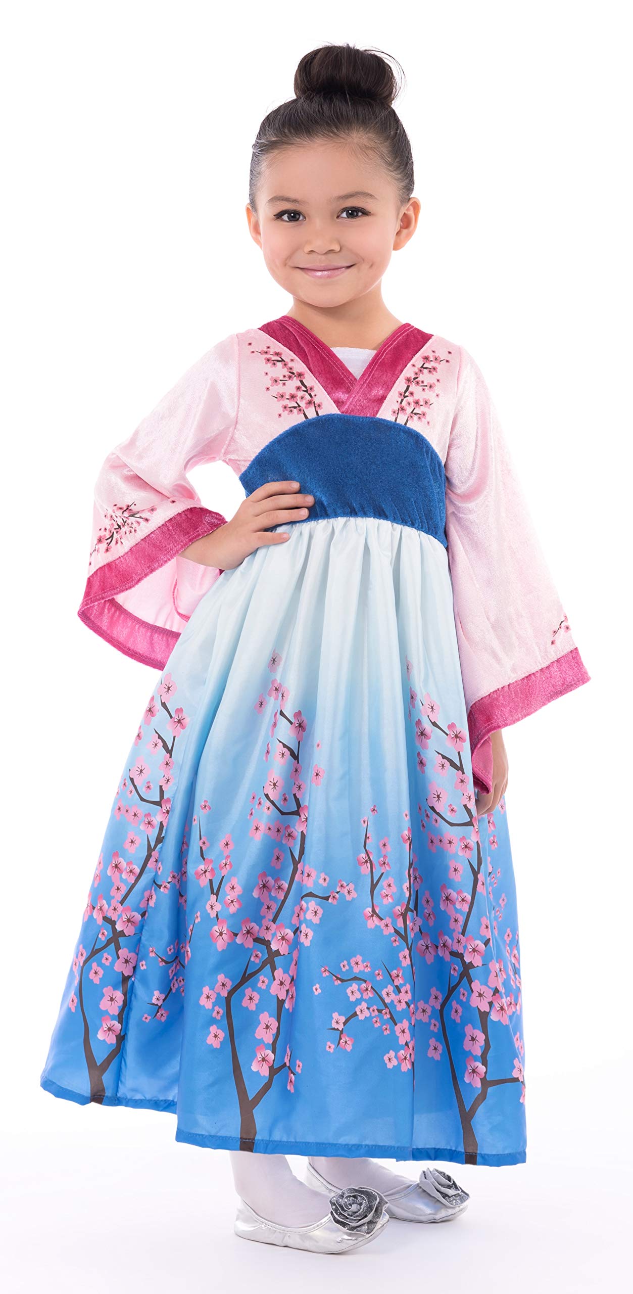 Little Adventures Cherry Blossom Princess Dress Up Costume (X-Large Age 7-9) - Machine Washable Child Pretend Play And Party Dre