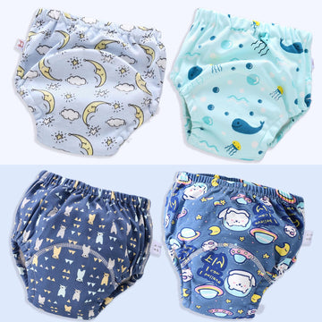 Upairy Training Underwear, Upairy Training Pants, Potty Training Underwear, Toddler Training Underwear Girls & Boys (4Pcs D,Medi
