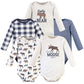 Hudson Baby Unisex Baby Cotton Long-Sleeve Bodysuits, Moose Bear, 3-6 Months