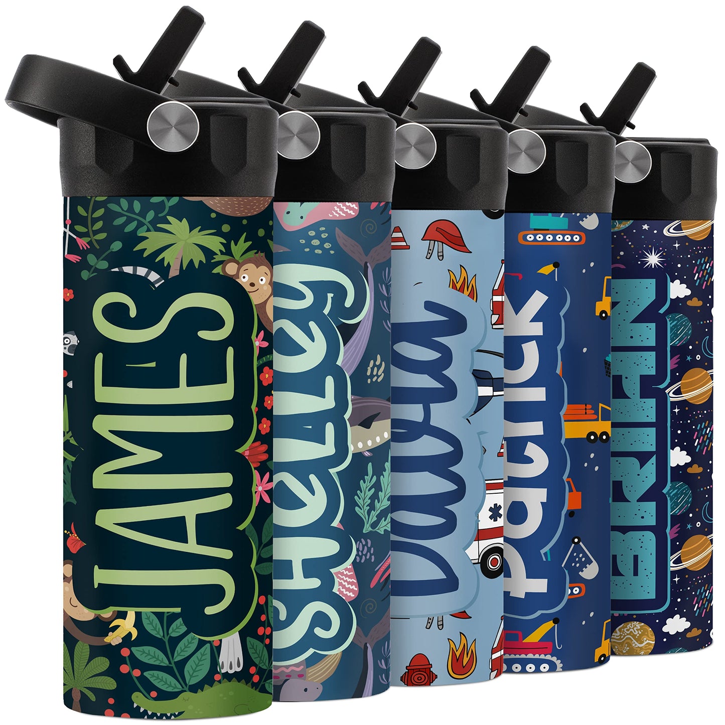 Personalized Water Bottle For Kids - 14 Oz - 15 Design Options, Custom Water Bottle For Children - End Of School Year Gifts, Bac
