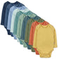 Honestbaby 10-Pack Long Sleeve Bodysuits One-Piece 100% Organic Cotton For Infant Baby Boys, Girls, Unisex , Rainbow Gems Blues,