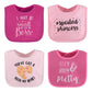 The Peanutshell Baby Girl Terry Bib Set Of 8-100% Cotton, Soft, Absorbent Baby Bibs For Girls, Toddler Baby Girl Bibs Set, Newbo
