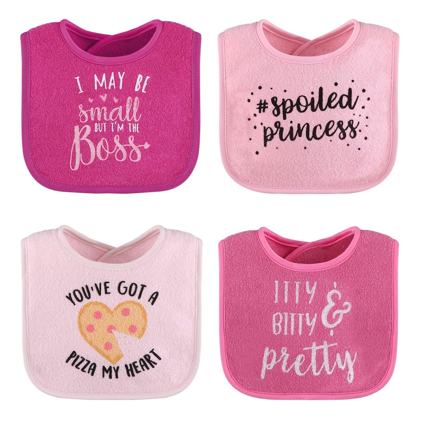 The Peanutshell Baby Girl Terry Bib Set Of 8-100% Cotton, Soft, Absorbent Baby Bibs For Girls, Toddler Baby Girl Bibs Set, Newbo