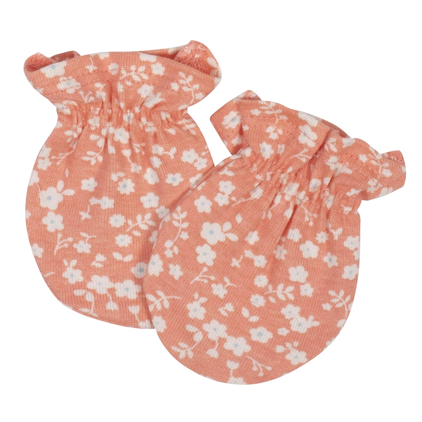 Grow By Gerber Baby Girls 4-Pack Mittens, Orange/Yellow/Green/Ivory, Newborn