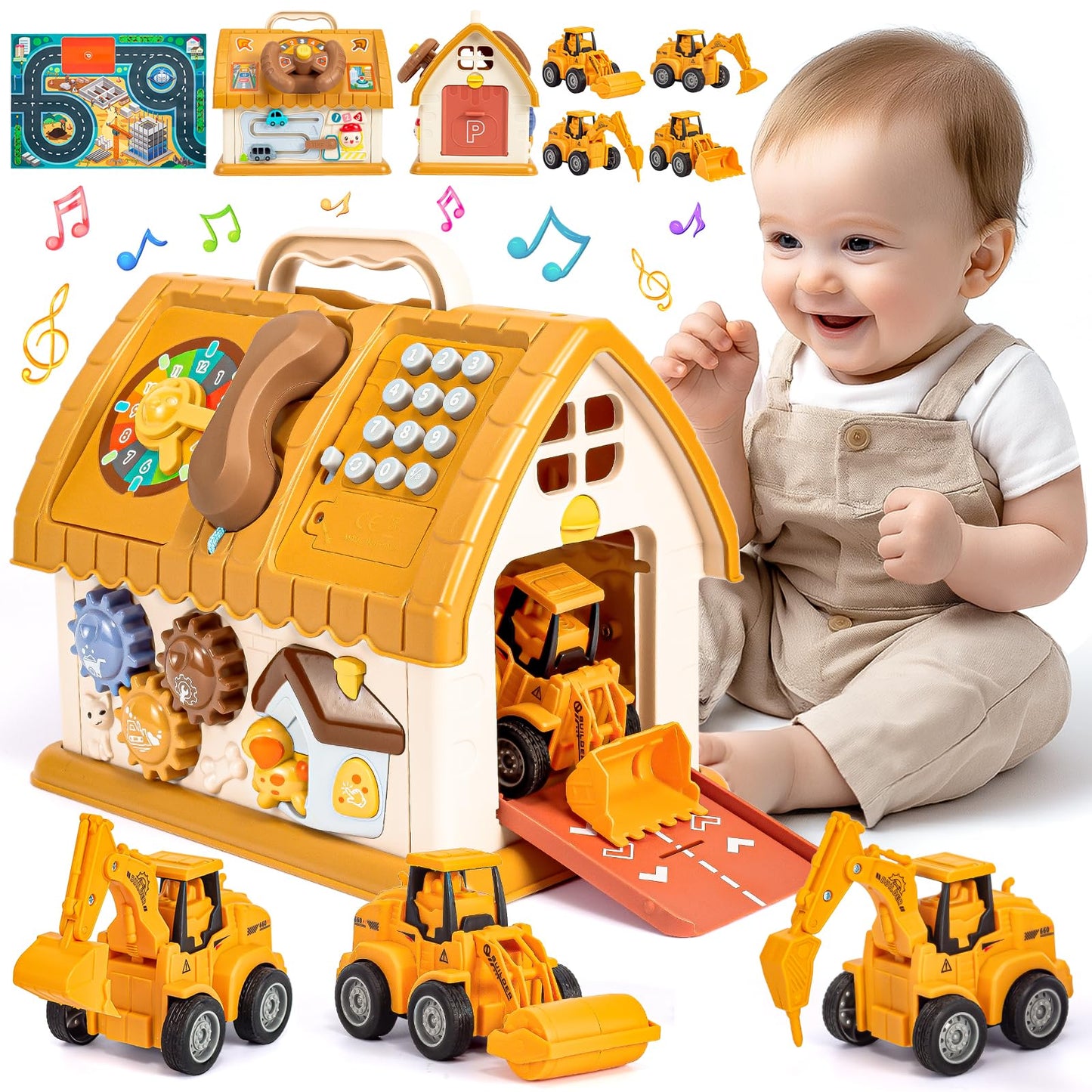 SLTBEH Baby Toys for 1 2 3 Year Old Boy and Girl Gifts Toddler Toys Age 1-2 10-in-1 Montessori with Sound Lights Music Clock Tel