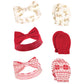 Hudson Baby Infant Girl Cotton Headband And Scratch Mitten Set Reindeer, 0-6 Months