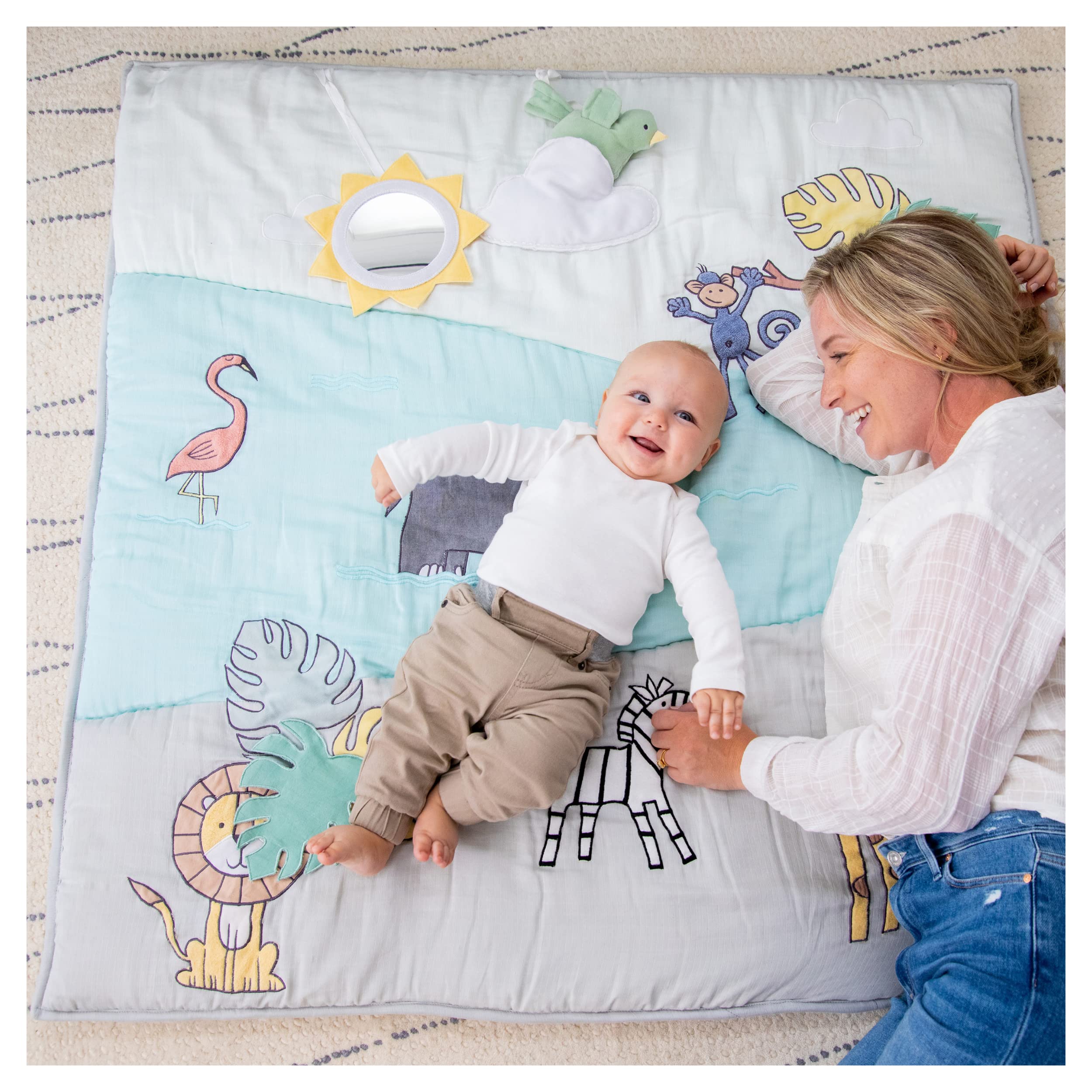 Aden + Anais Baby Bonding Playmat - Reversible 45 X 45 Cotton Muslin I – Cutebab WBCBBB08HBMGK88