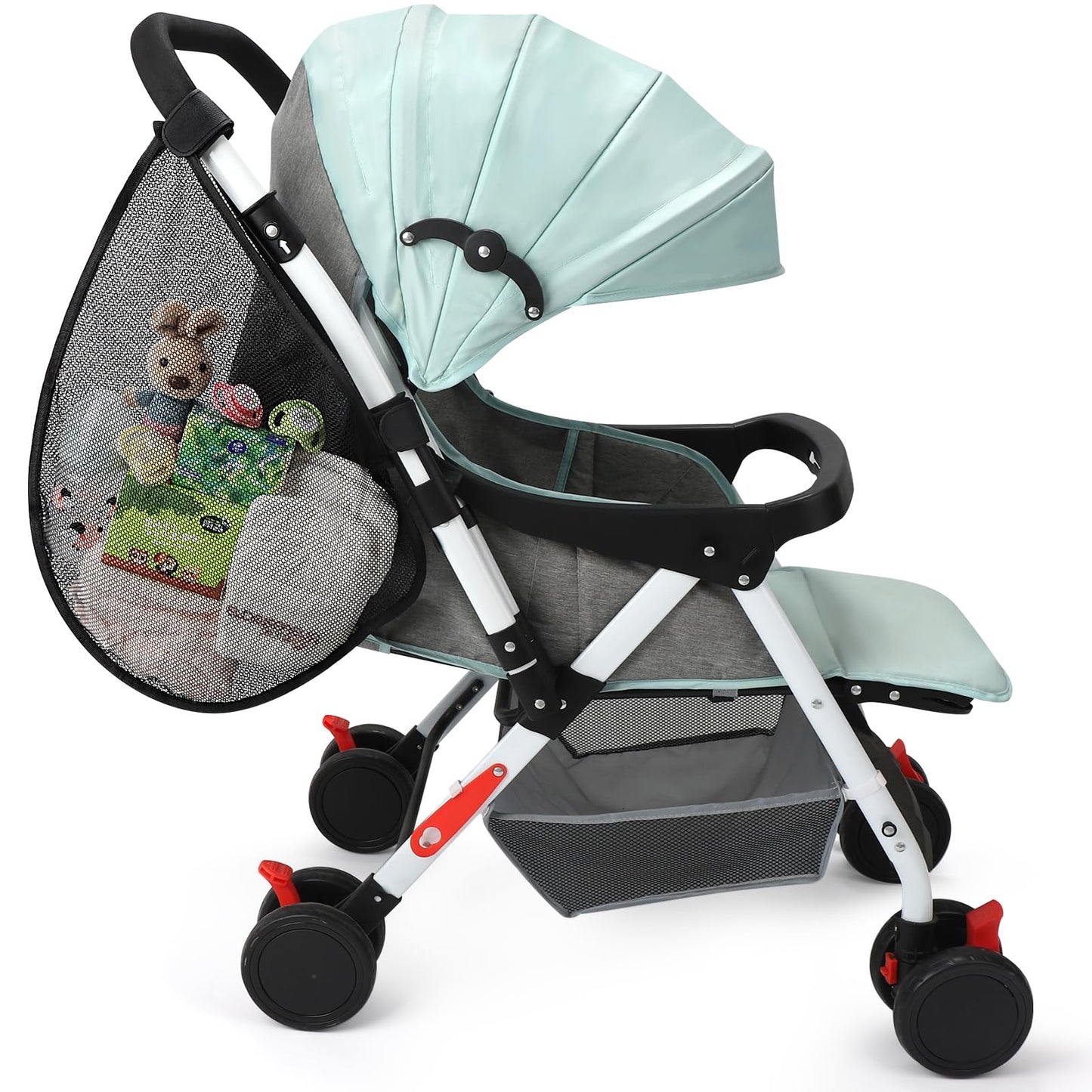 Accmor Universal Stroller Organizer, Side Sling Stroller Organizer, Mesh Cargo Net Stroller Storage Caddy, Stroller Bag Accessor