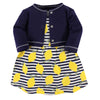 Touched By Nature Baby Girls' Organic Cotton Dress And Cardigan, Lemons, 3-Toddler