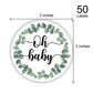 50 Greenery Wreath Oh Baby Gender Neutral Stickers - Baby Shower Favors Stickers - Thank You Labels For Baby Shower 2 Inch.