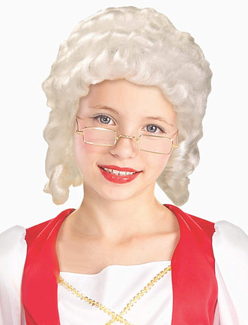 Forum Novelties Child'S Mrs. Santa/Colonial Girl Costume Wig, White