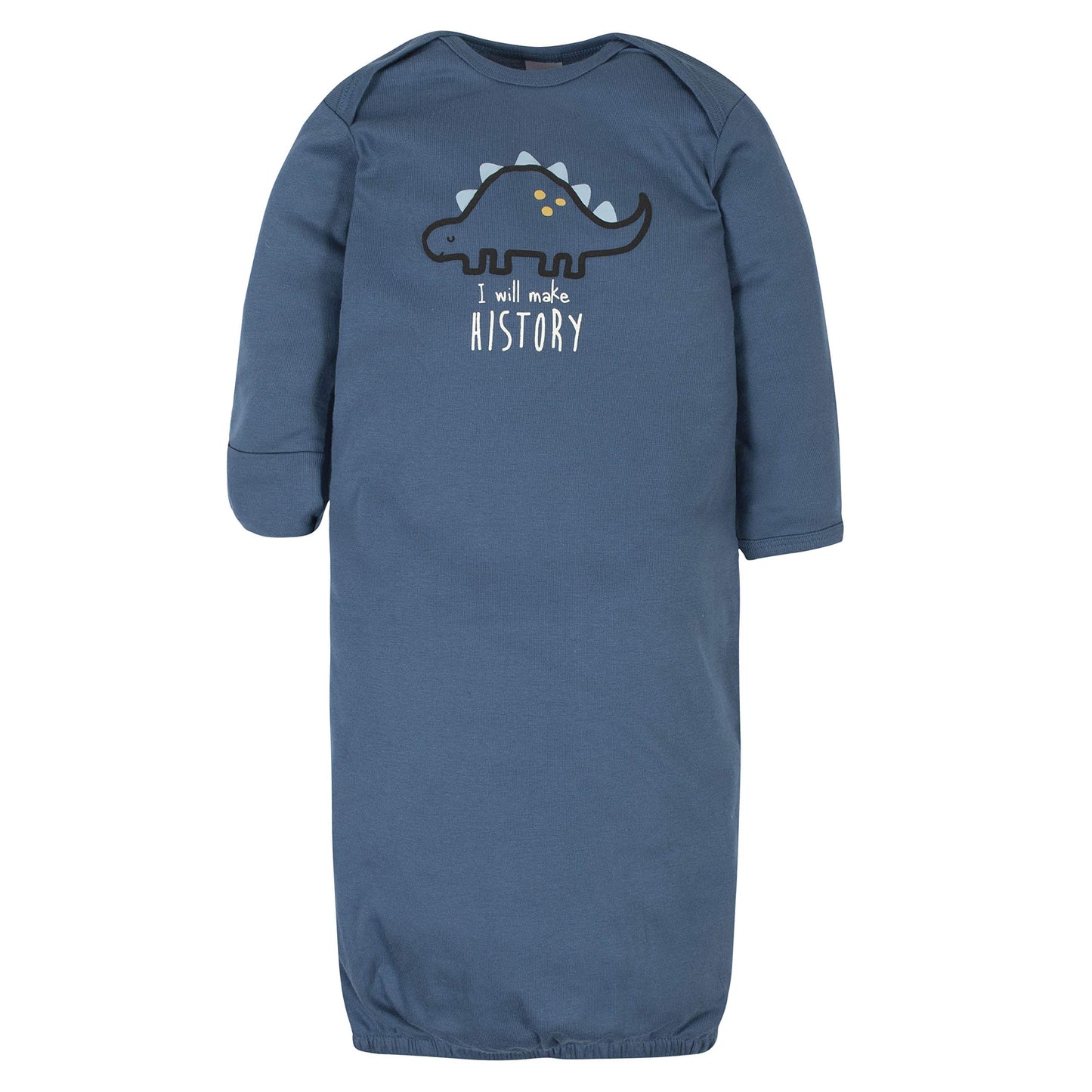 Gerber Unisex Baby Boy And Girls 4-Pack Sleeper Gown Dinosaur Blue 0-6 Months