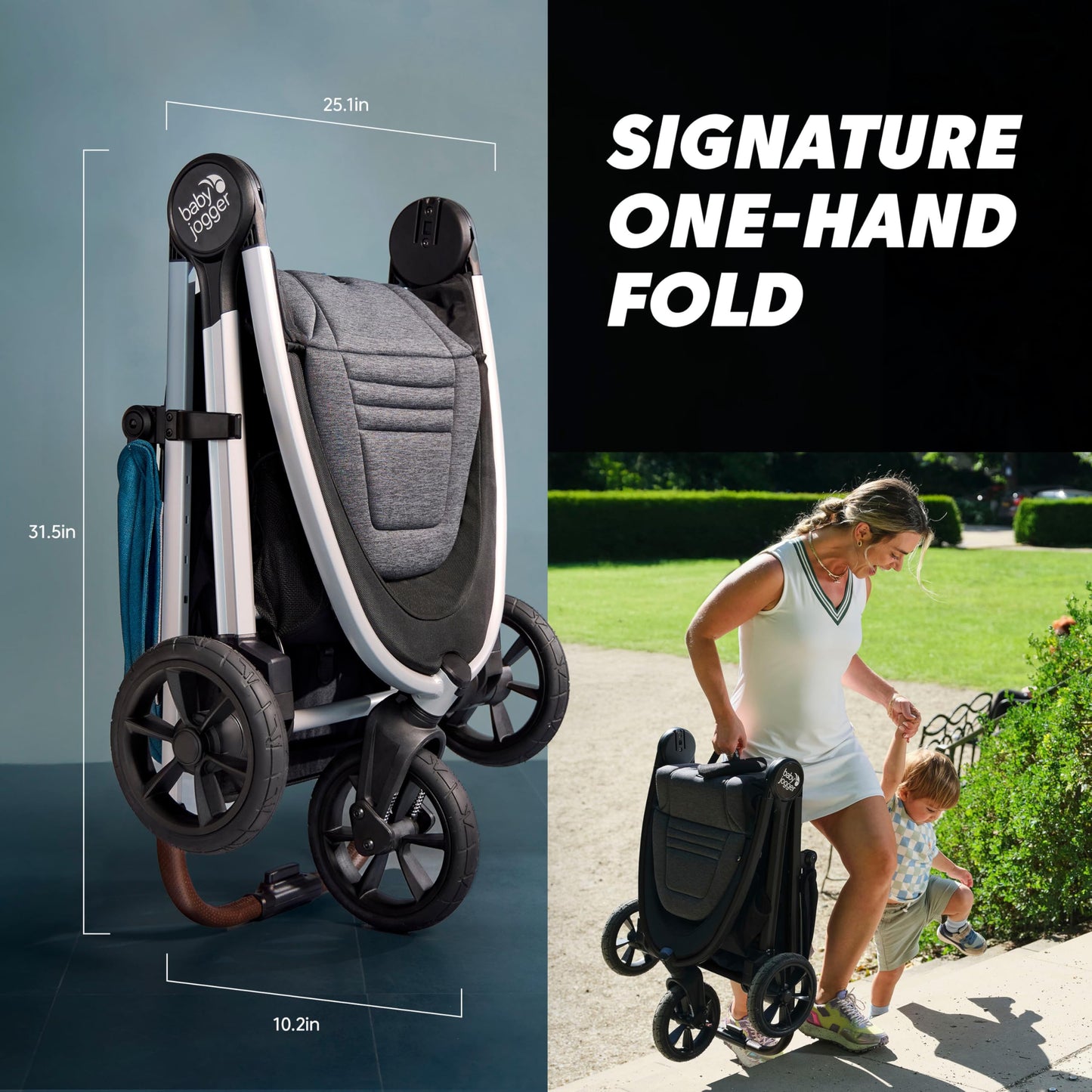 Baby Jogger City Mini Gt3 All Terrain Stroller With Forever Air Rubber Tires And All Wheel Suspension With Magnetic Buckle And N