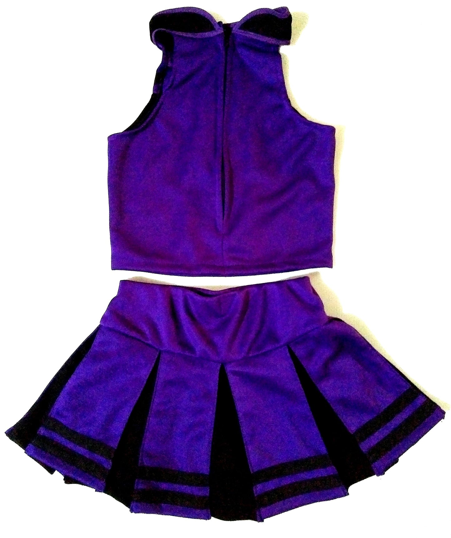 Total 2550 Little Girls' Cheerleader Cheerleading Outfit Uniform Costume Cosplay Halloween Violet/Black (M / 5-8)