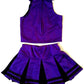 Total 2550 Little Girls' Cheerleader Cheerleading Outfit Uniform Costume Cosplay Halloween Violet/Black (S / 2-5)
