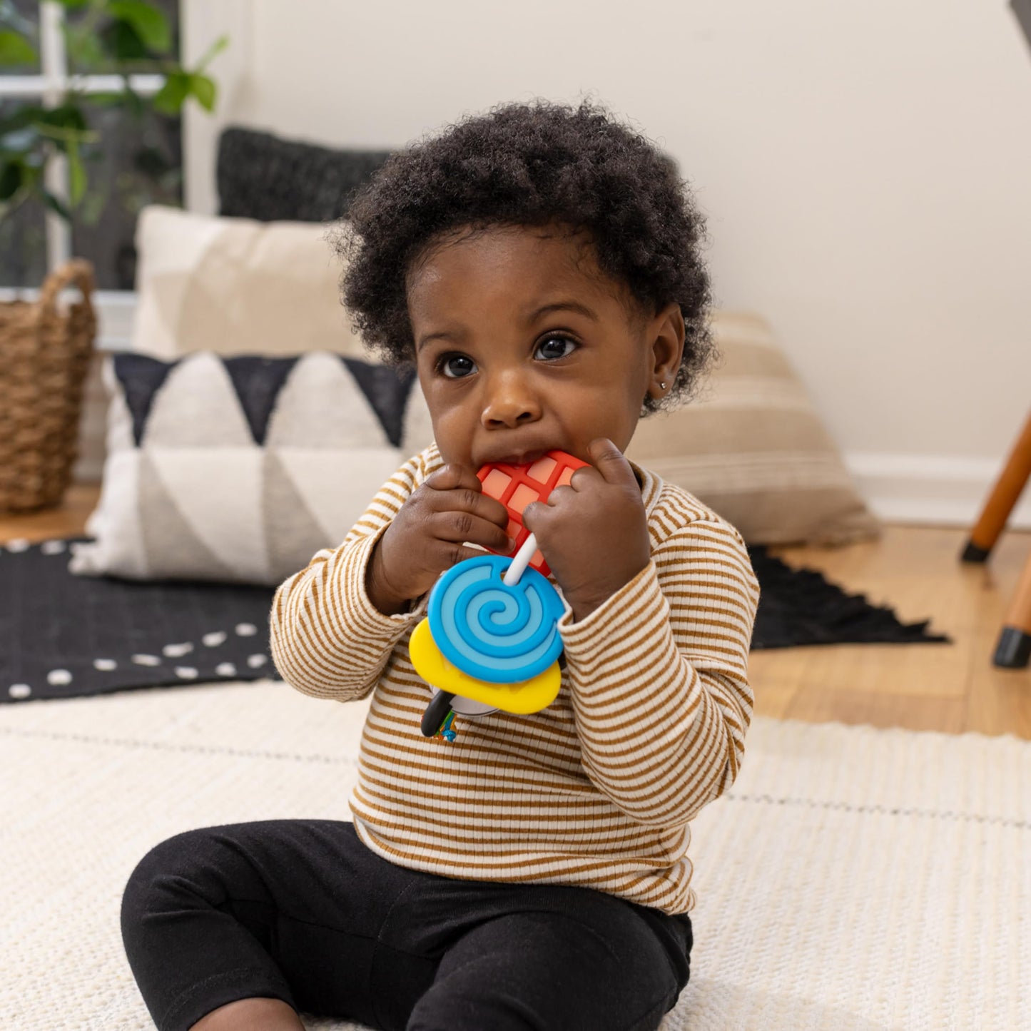 Baby Einstein Shake-a-Shape Zen Teether Toy, Multisensory, Ages 3 Months and Up