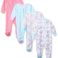 Onesies Brand Baby Girls 4-Pack 'N Play Footies Multi And Toddler Sleepers, Cats, 0-3 Months Us