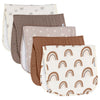 Gerber Baby Unisex Muslin Burp Cloths 5-Pack, Multi Rainbow, Large Size 20 x 10