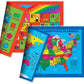 Natural Learning Children'S Placemat (2 Placemats: Usa/Europe Centered World Map; Multiplication And Division 2-In-1)