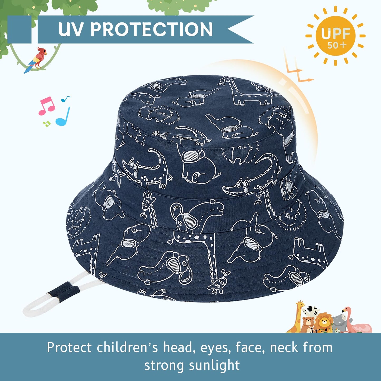 Durio Toddler Bucket Sun Hat Baby Hats Boys Summer Hats For Kids Gifts Green 3-6 Months