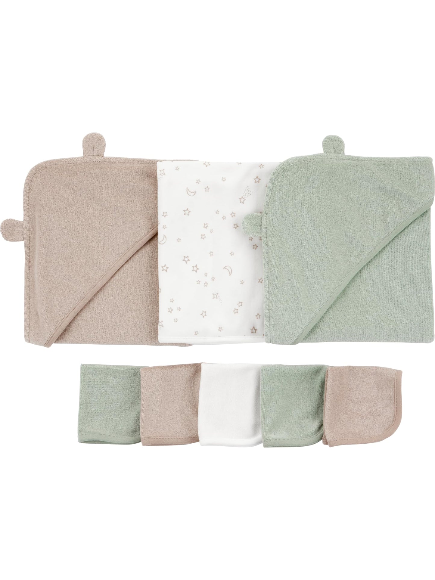 Simple Joys by Carters Neutral 8-piece Towel and Washcloth Set, Neutral Blue Green Brown, OSZ