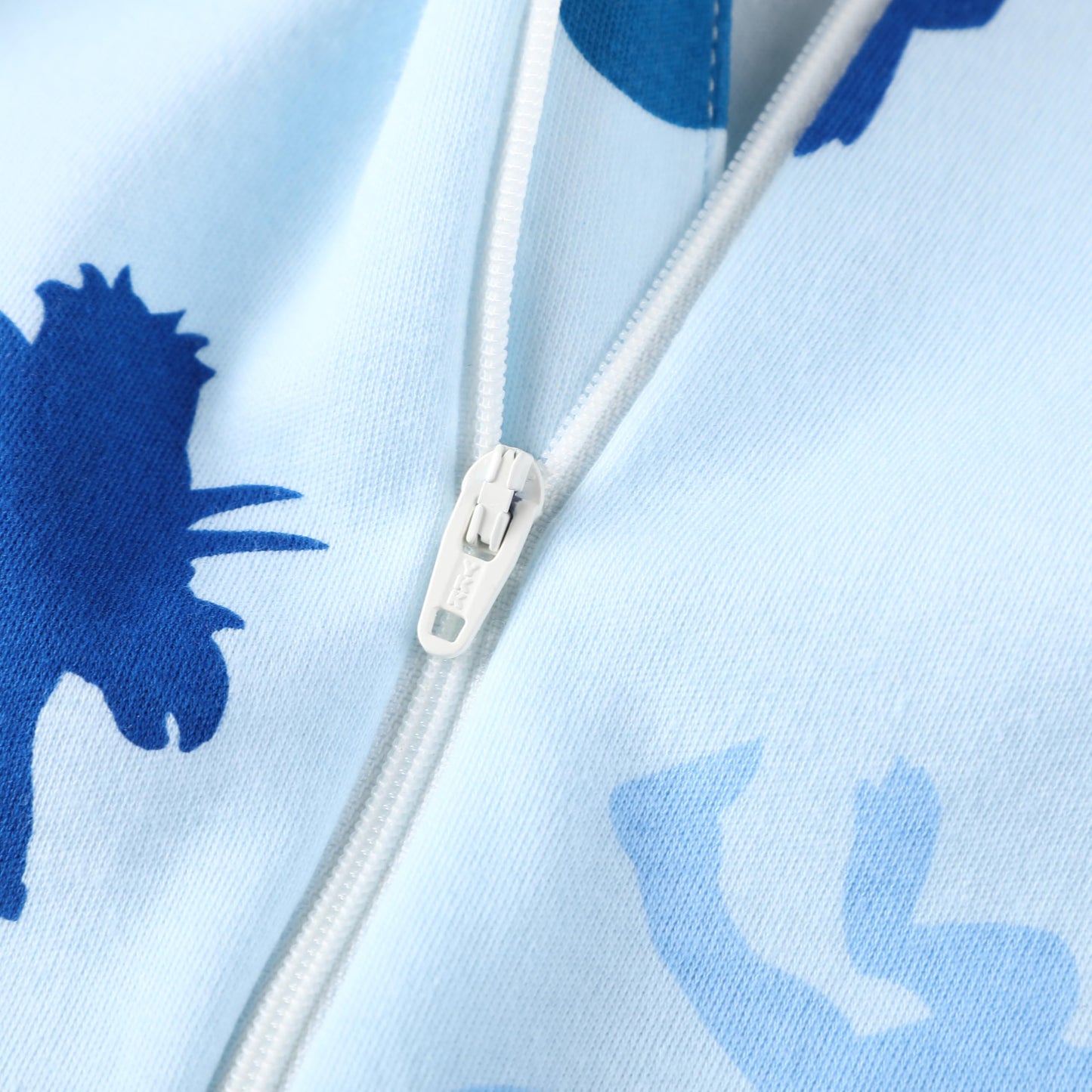 Owlivia Organic Cotton Baby Boy Girl Zip Up Sleep N Play, Footless, Long Sleeve(6-12 Months, Blue Dinosaur)