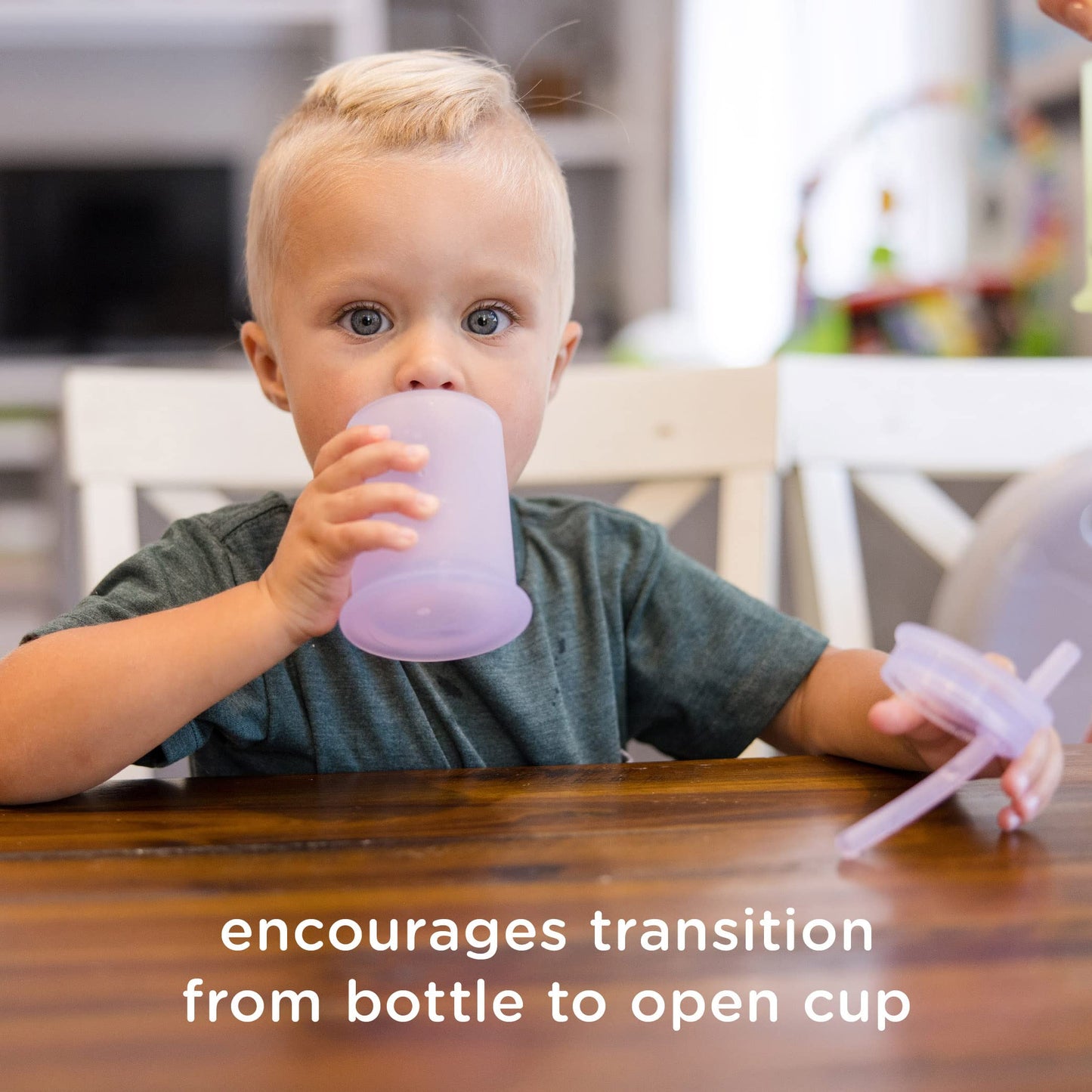 Olababy Silicone Training Cup With Straw Lid | Babies Water Drinking Cup | 6+ Mo Infant To 12-18 Months Toddler | Sippy Cup For