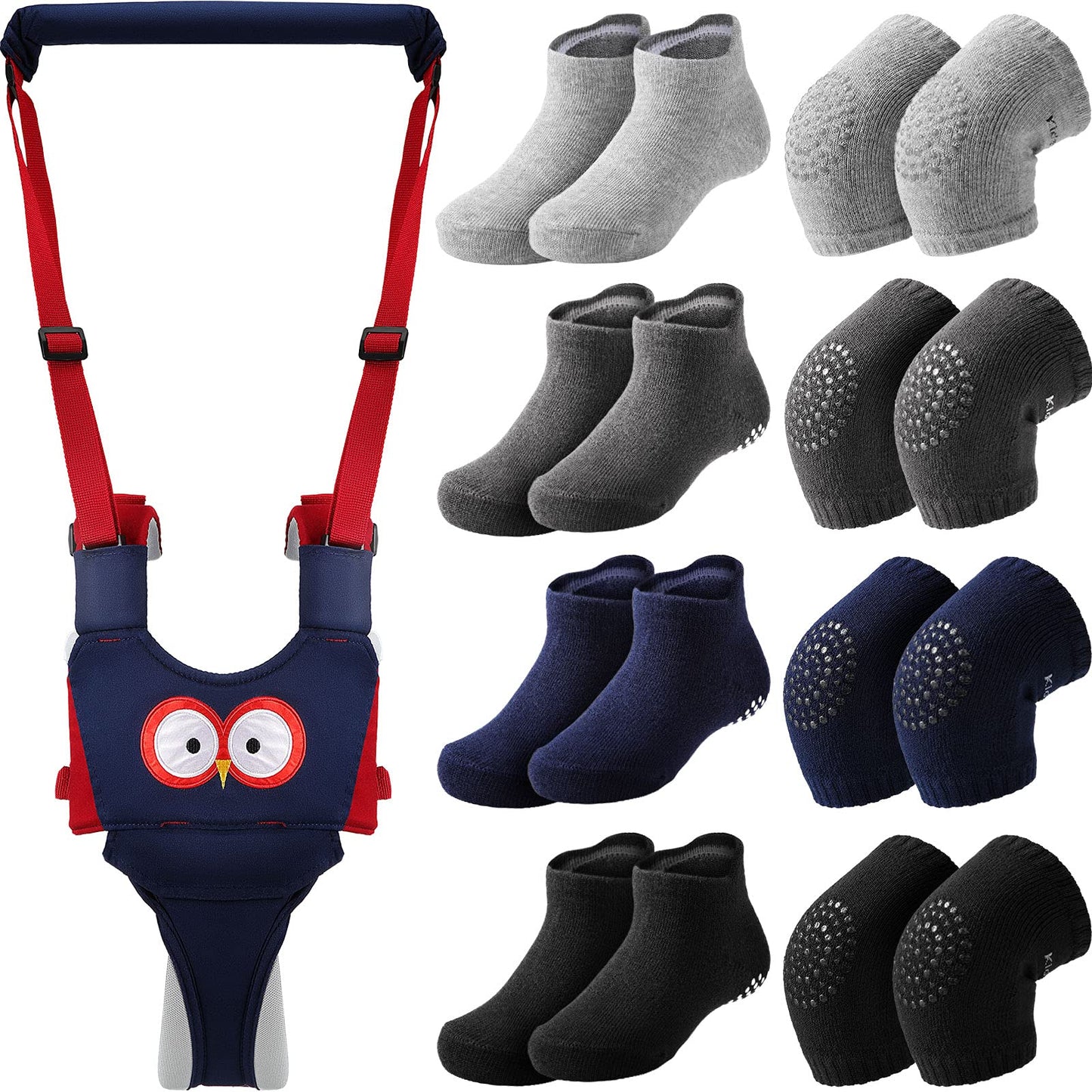 Panitay Handheld Baby Walking Harness Adjustable Toddler Walking Assistant Baby Walker Assistant Belt With 4 Pairs Baby Crawling