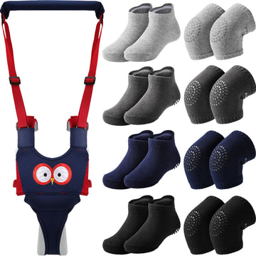Panitay Handheld Baby Walking Harness Adjustable Toddler Walking Assistant Baby Walker Assistant Belt With 4 Pairs Baby Crawling