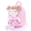 Gloveleya Toddler Backpack Baby Girl Gift Plush Bag Diaper Bag Plush Printed Sakura Backpack 9 Inches