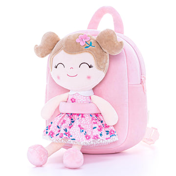 Gloveleya Toddler Backpack Baby Girl Gift Plush Bag Diaper Bag Plush Printed Sakura Backpack 9 Inches