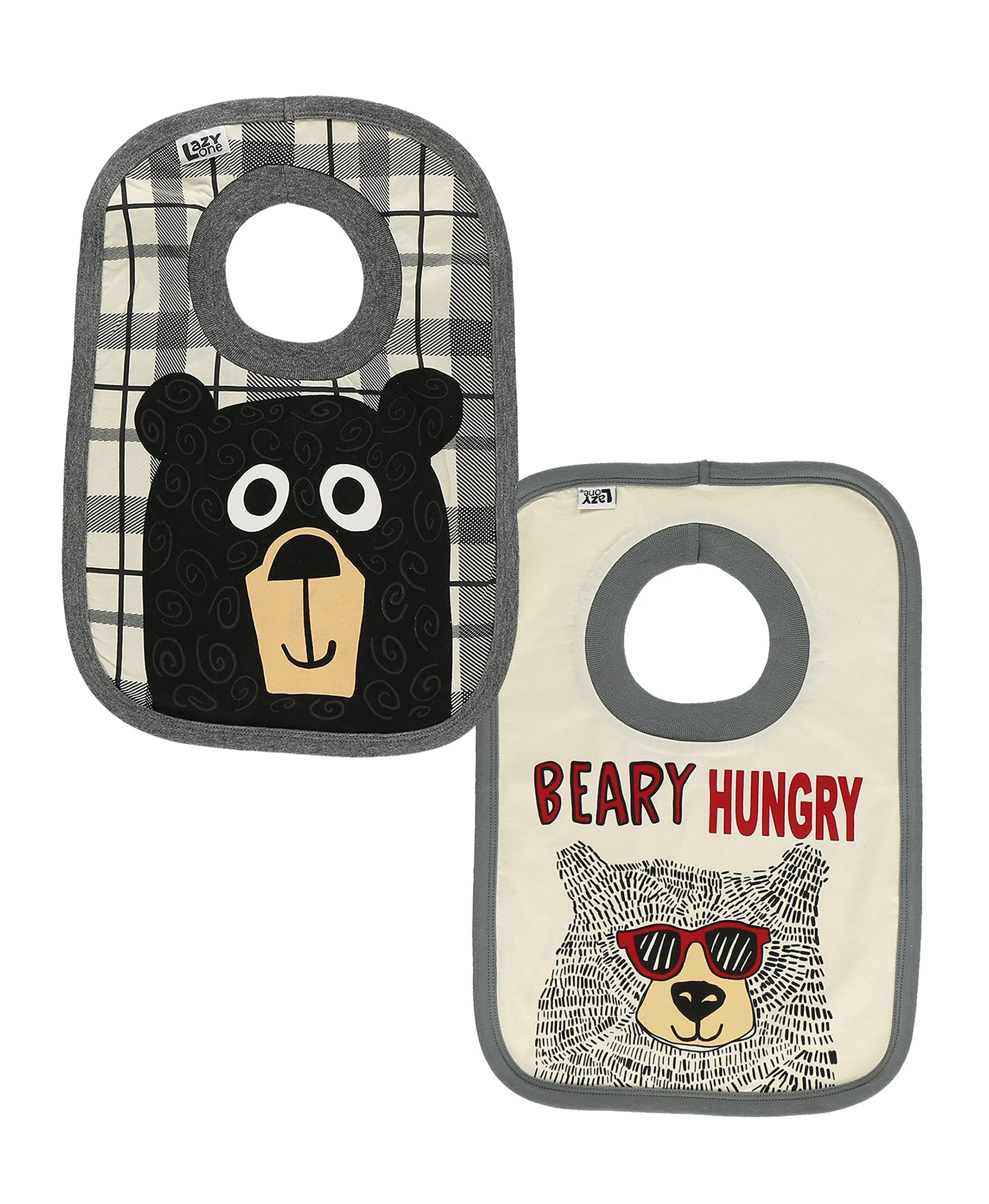 Lazyone Animal-Print Baby Bibs, Infant Bibs, Cute Baby Shower Gifts, One Size, Pack Of 2 (Ranger, Fishing)