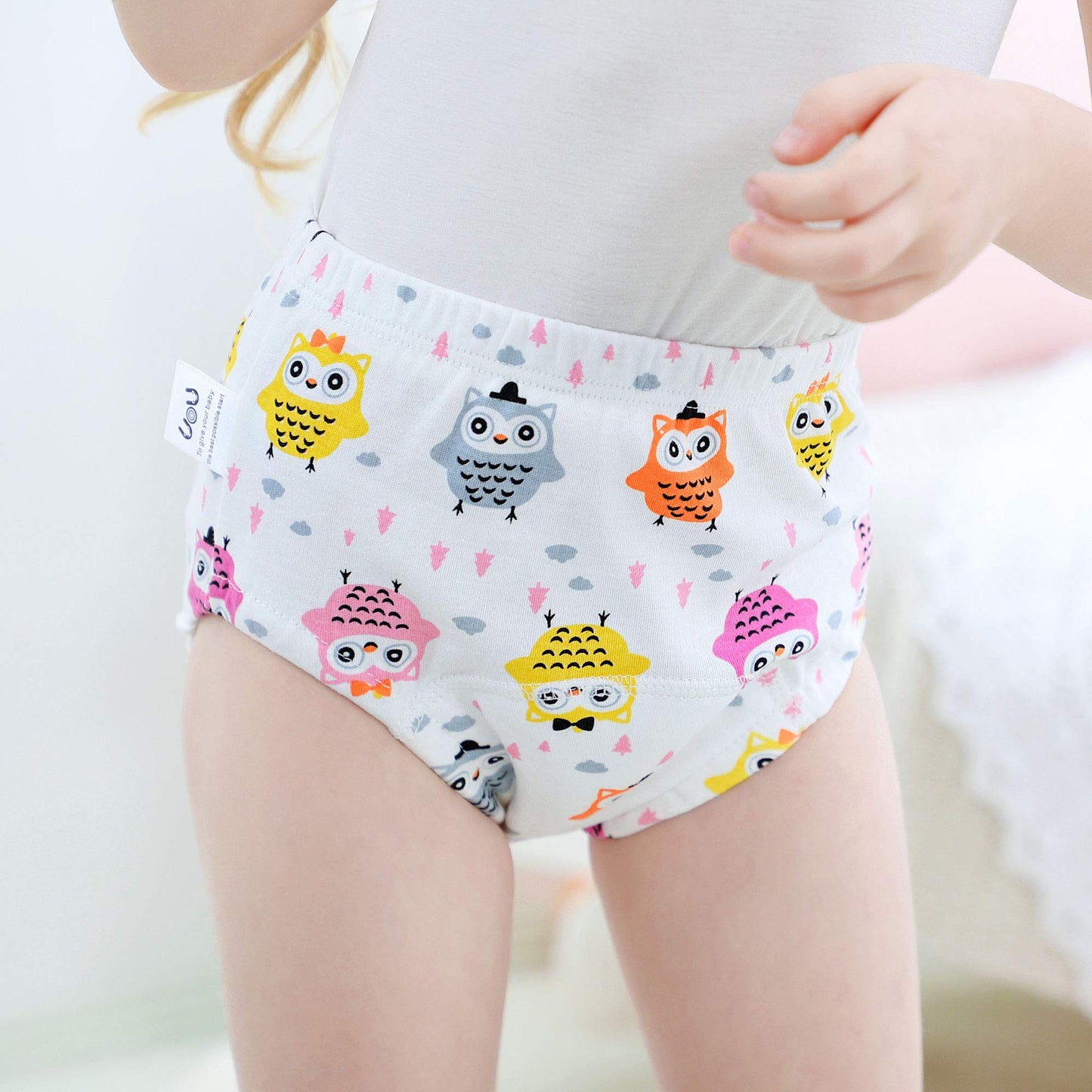 U0U Toddler Potty Training Pants 4 Pack,Cotton Training Underwear Size 2T,3T,4T,Waterproof Underwear For Kids Pink 4T
