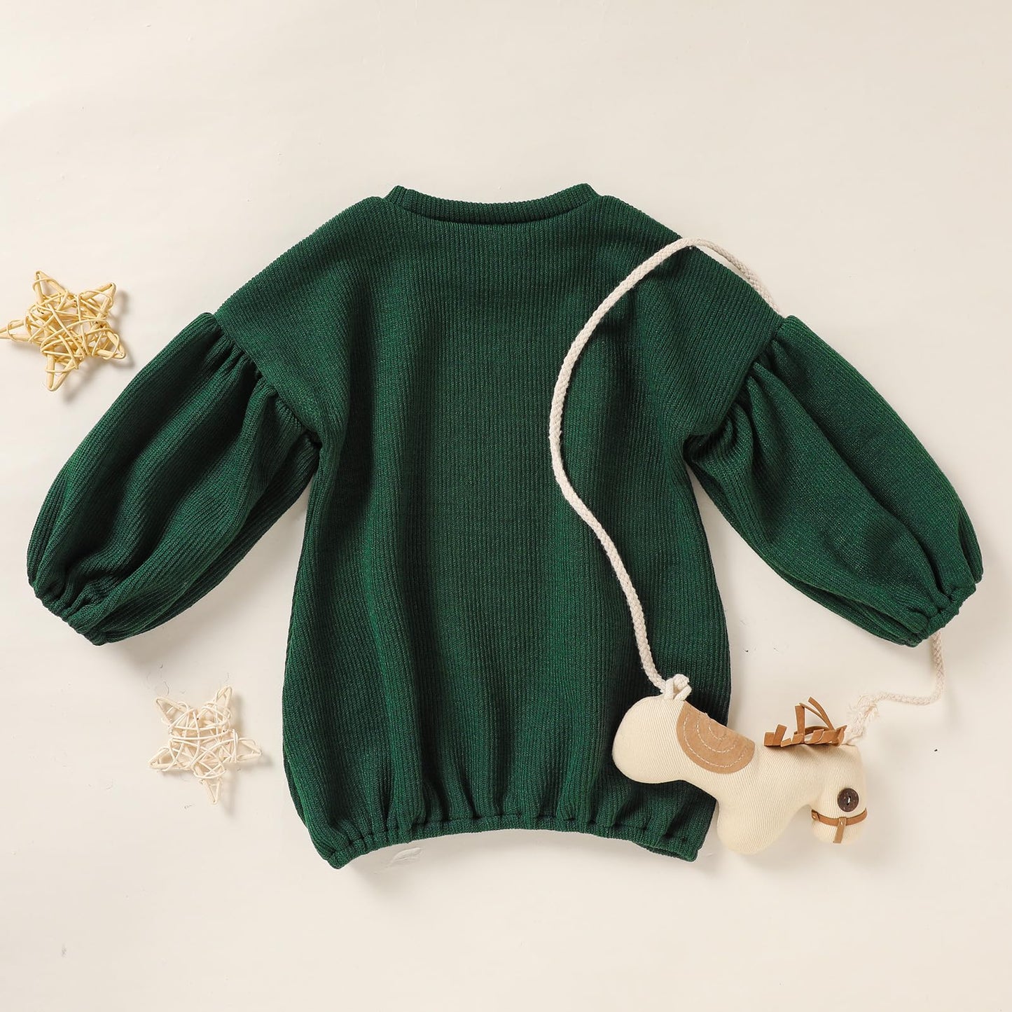 Toddler Baby Girl Sweater Round Neck Loose Long Sleeve Candy Color Knitted Pullover Tops Autumn Winter Sweatshirt (Green, 2-3T)