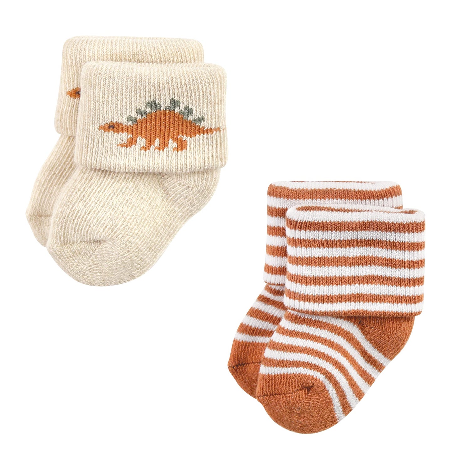 Hudson Baby Unisex Baby Cotton Rich Newborn And Terry Socks, Dinosaur Explorer, 6-12 Months