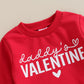 Iddolaka Toddler Baby Girls Valentines Day Outfits Long Sleeve Letter Sweatshirt Shirt Heart Flared Pants Spring Clothes (I-Red,