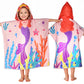 Mermaid Hooded Towels for Kids, with Backpack, Kids Beach Towel 30x 25 for 3-10 Years, Mermaid Gifts for Girls, Toddler Swim Cov