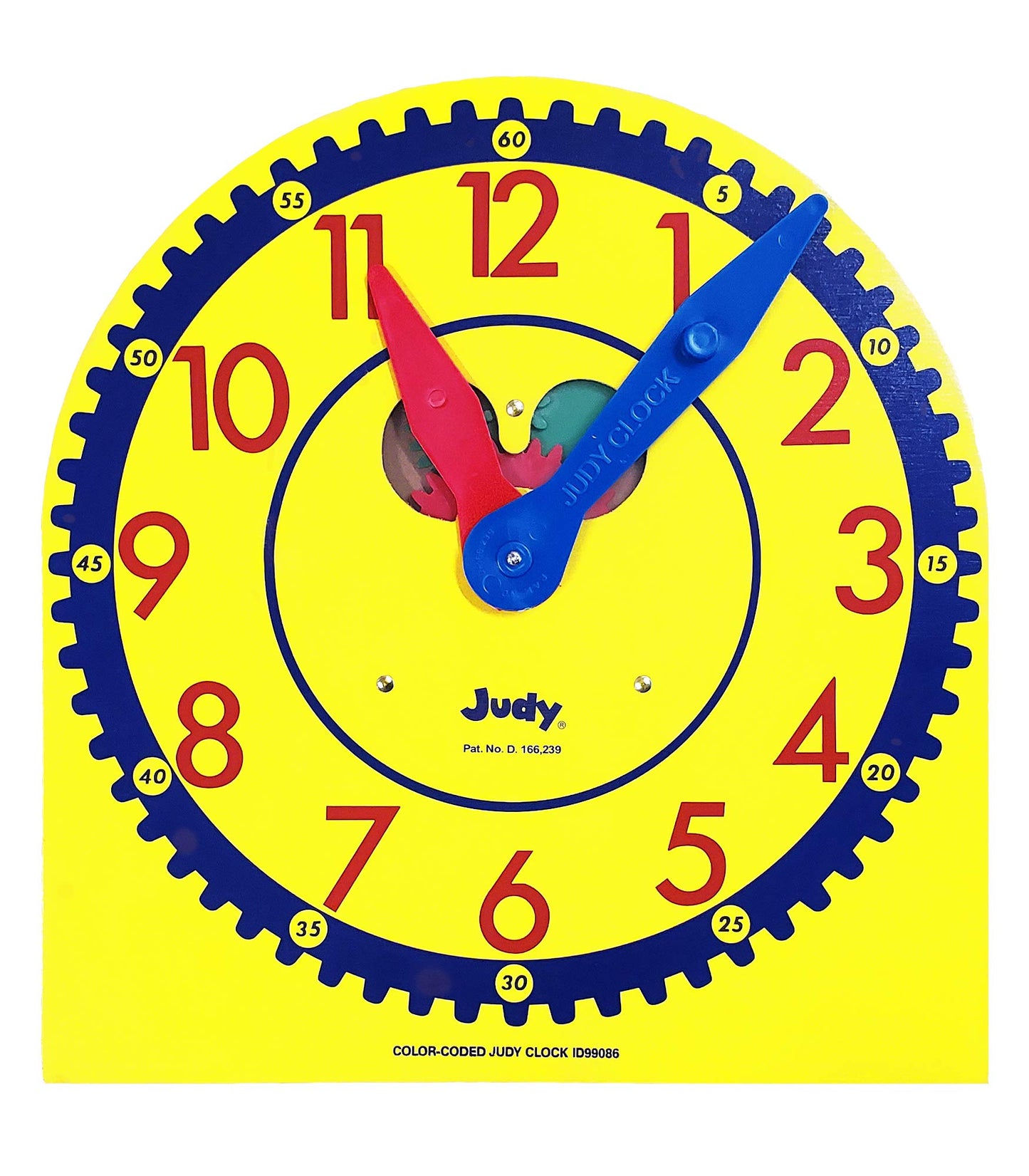 Carson Dellosa 13 x 12 Judy Clock, Learn to Tell Time with Color Coded Clock Hands, Analog Time Telling for Kids, Hands-On Learn