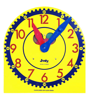 Carson Dellosa 13 x 12 Judy Clock, Learn to Tell Time with Color Coded Clock Hands, Analog Time Telling for Kids, Hands-On Learn