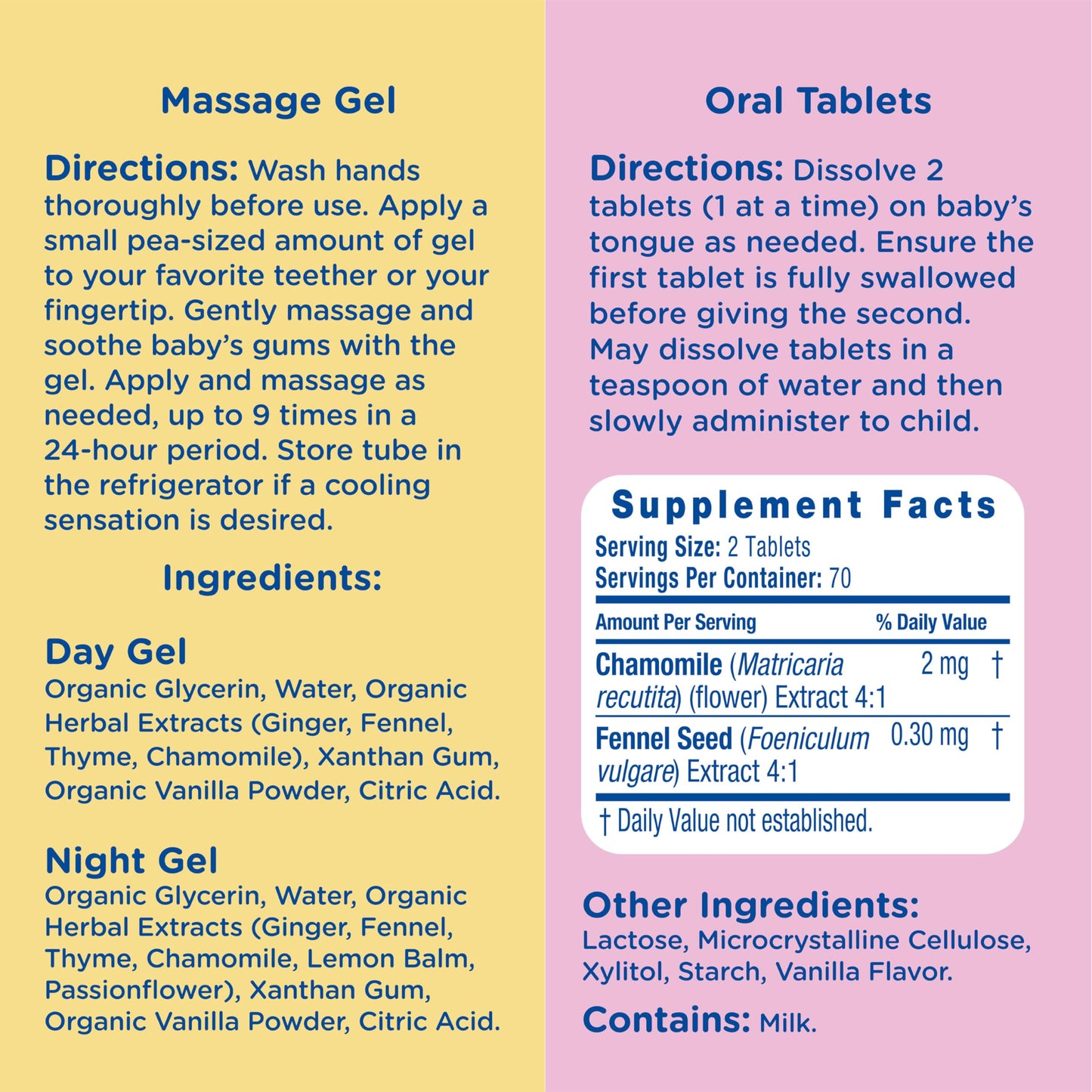 Mommy'S Bliss Organic Little Gums Soothing Massage Gel & Oral Tablets Day And Night Combo, Age 2 Months+, Sugar Free, Mild & Swe