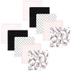 Hudson Baby Unisex Baby Flannel Cotton Washcloths, Pink Bows 10 Pack, One Size