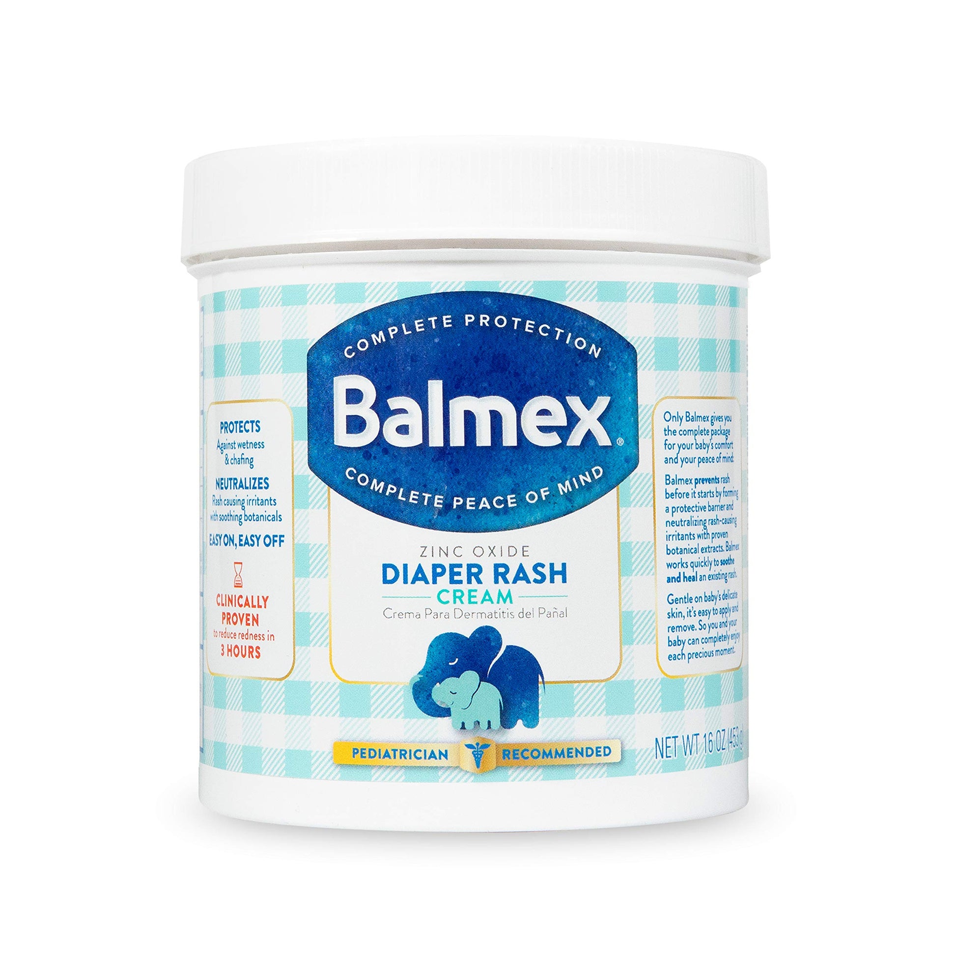 Balmex Complete Protection Daily Baby Diaper Rash Cream, Clinically Proven To Reduce Redness In Just One Use*, With Zinc Oxide +