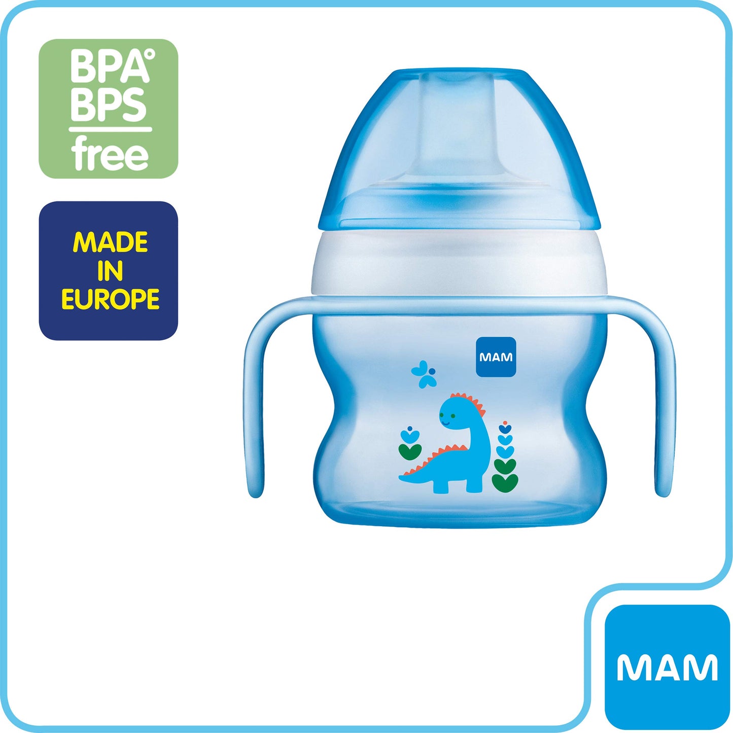 Mam Starter Cup (1 Count), Mam Sippy Cup, Drinking Cup With Extra-Soft Spill-Free Spout And Non-Slip Handles, For Boys 4+ Months