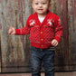 Zoerea Toddler Unisex Baby Button-Up Cotton Coat Deer Christmas Cardigan Sweater (Label 80/Age 12-18 Months, Red)